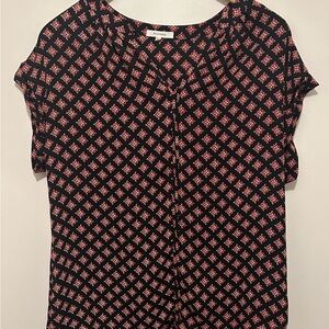 Pleione women's multicolor floral rolled short sleeves Blouse - size small